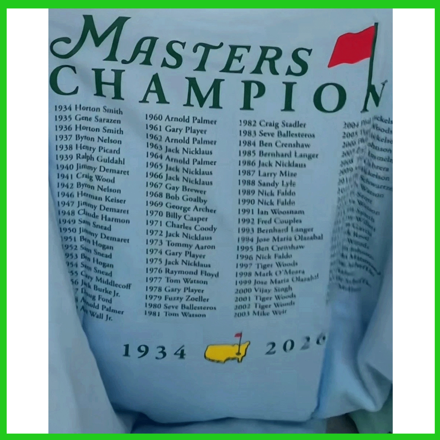 SALE 30% – 2026 Augusta National Masters Champions All Winners 2-sided T shirt