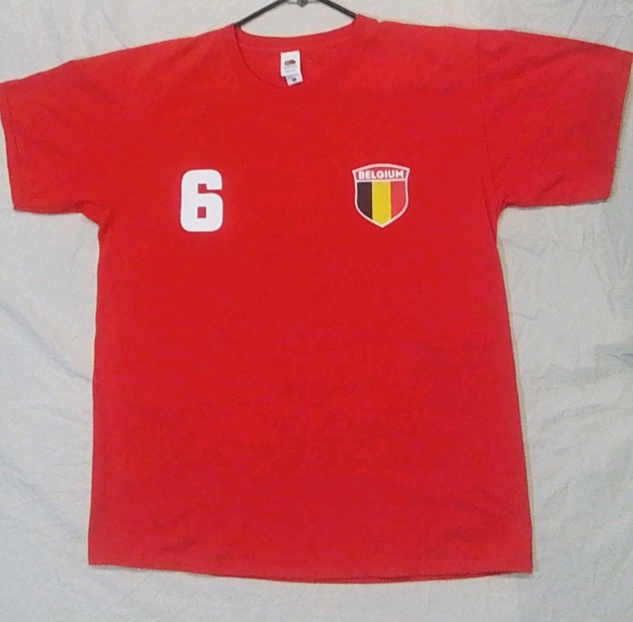 Matteo Dams Jersey Style Shirt Large Red Belgium Soccer Cup National Team Rare
