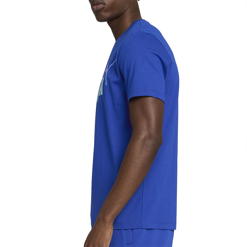 PUMA Essentials 2 Color No. 1 Logo Crew Neck Short Sleeve T-Shirt Mens Blue Casu