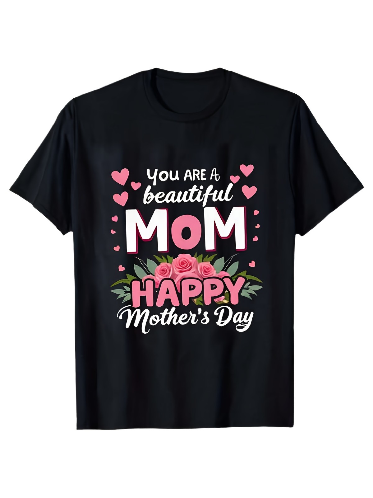 Women’S I Love You Mommy Mom T-Shirt – Floral & Heart Print Mother’S Day Gift,