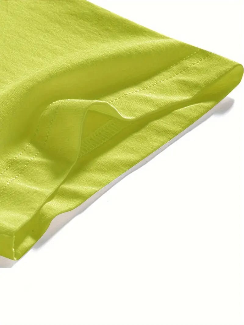 Men’s Classic Solid Plain Cotton Round Hem Scallop Essentials Tshirt S-2XL