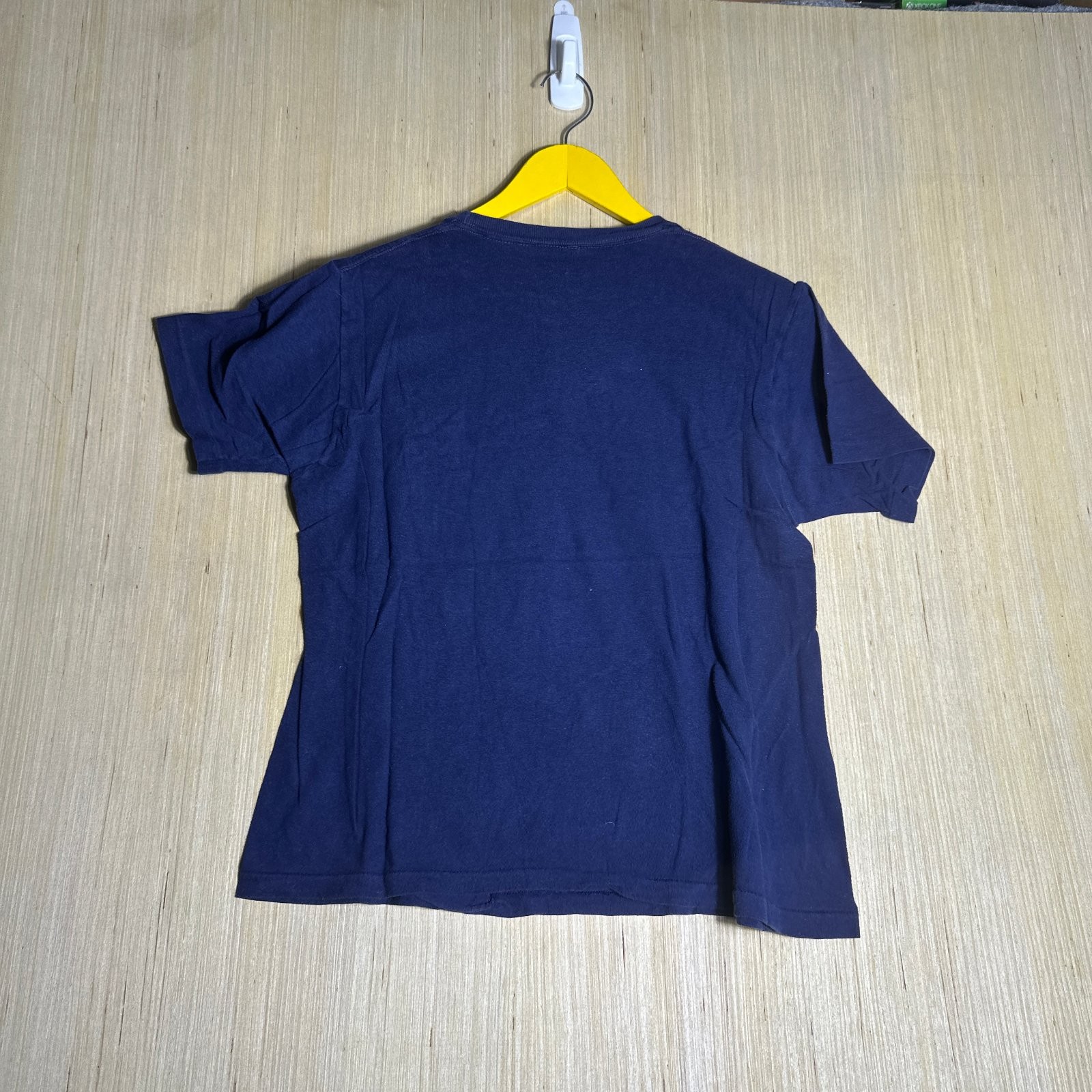 Vintage 80s Blank Blue Shirt Adult Medium Blue Short Sleeve Pocket Pullover