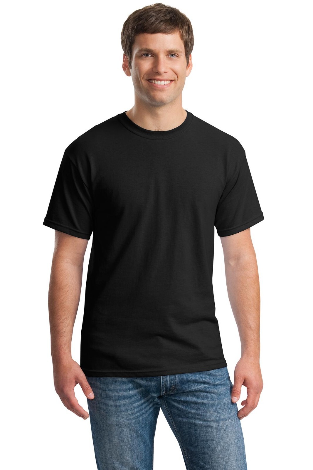 NEW MEDIUM Black Gildan Heavy Cotton 100% Cotton T-shirt G500  5000