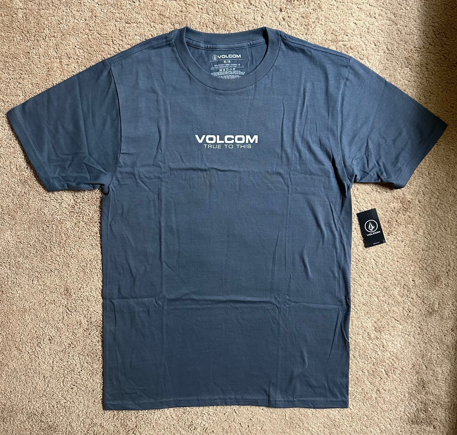 Volcom Men’s Neweuro Short Sleeve Crew Neck Tee shirt sz Medium Dark Slate NEW