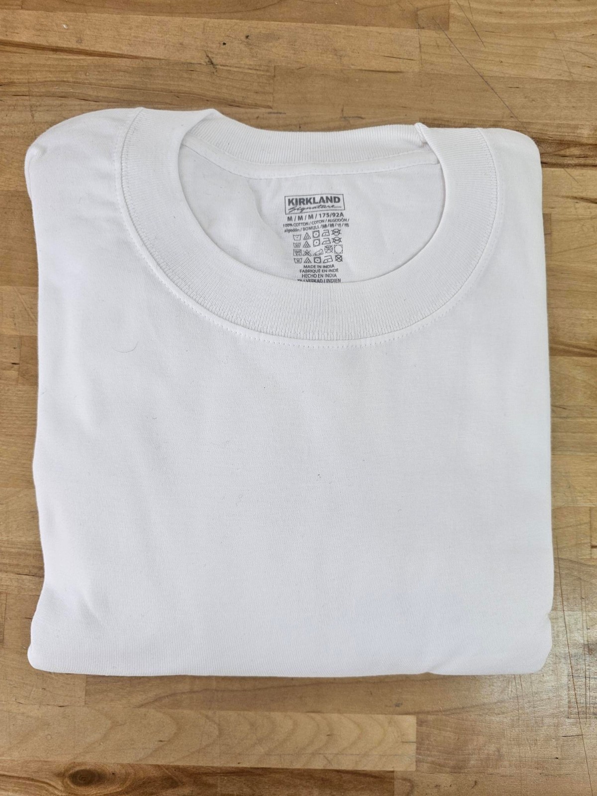 *3 PACK* M / MEDIUM – WHITE – Kirkland Signature Men’s Crew Neck Cotton Shirts