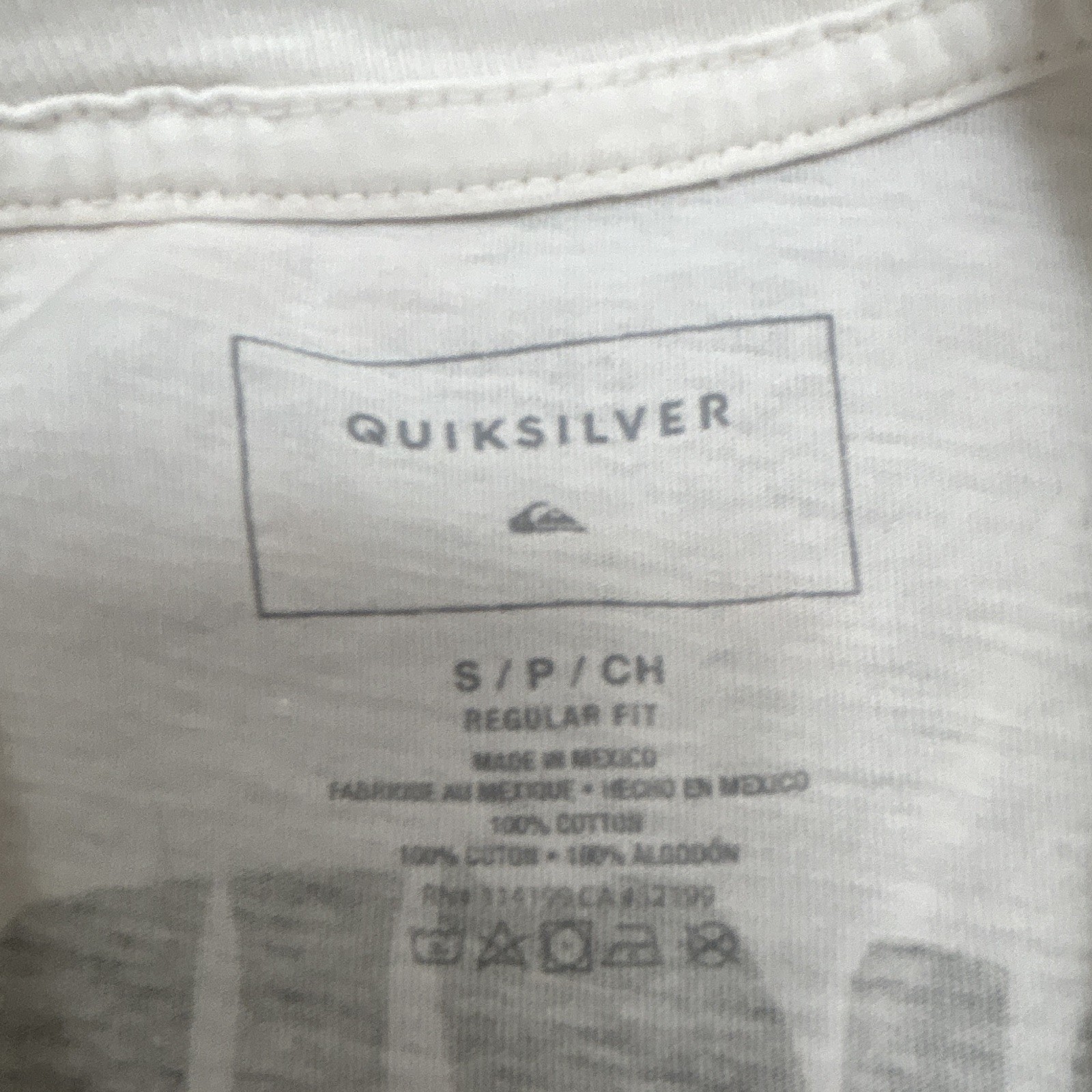 Quiksilver White Men’s Small Crew Neck Short Sleeve T-Shirt FREE SHIPPING