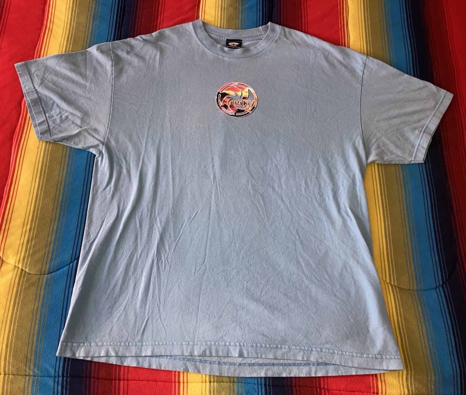 Vintage WRV T-Shirt Wave Riding Vehicles Surf Skate Blue Adult Size XXL