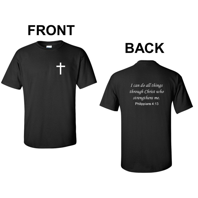 Philippians 4:13 T-Shirt Bible Verse God Jesus Christian Conservative New Shirt