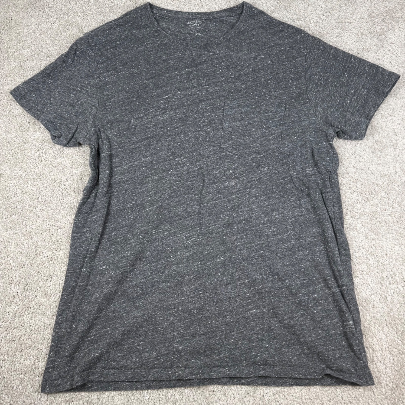 J. Crew Crew Neck Short Sleeve T-Shirt Grey Heather Cotton Men’s Large