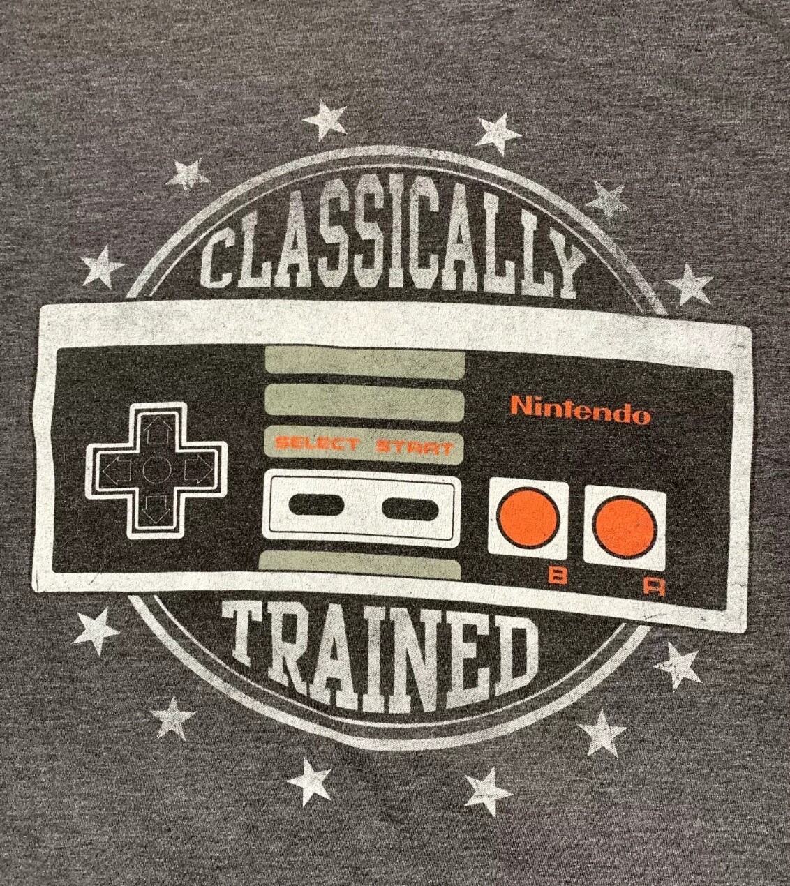 Nintendo Controller T Shirt Gaming Classically Trained XL Dark Gray Original NES