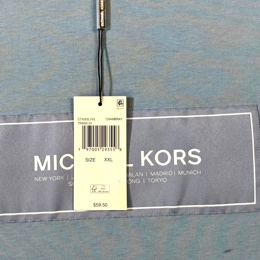 Michael Kors Men’s Flagship Short Sleeve Crewneck T-Shirt Chambray 2XL $60