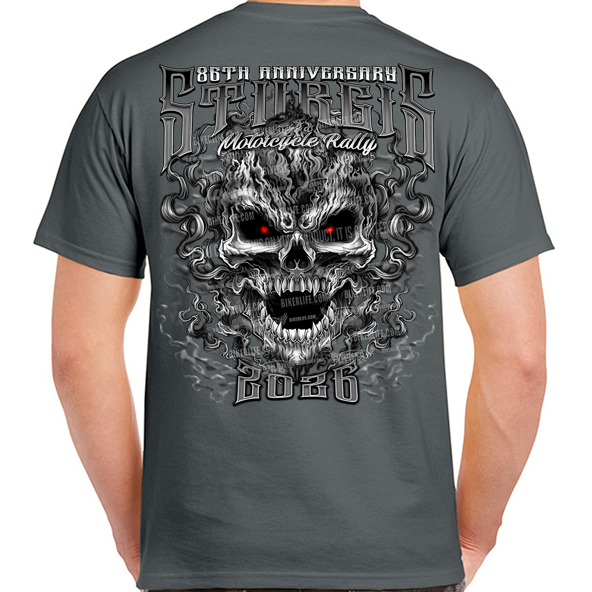 T-Shirt 2026 Sturgis Motorcycle Rally Wicked Skull No Harley