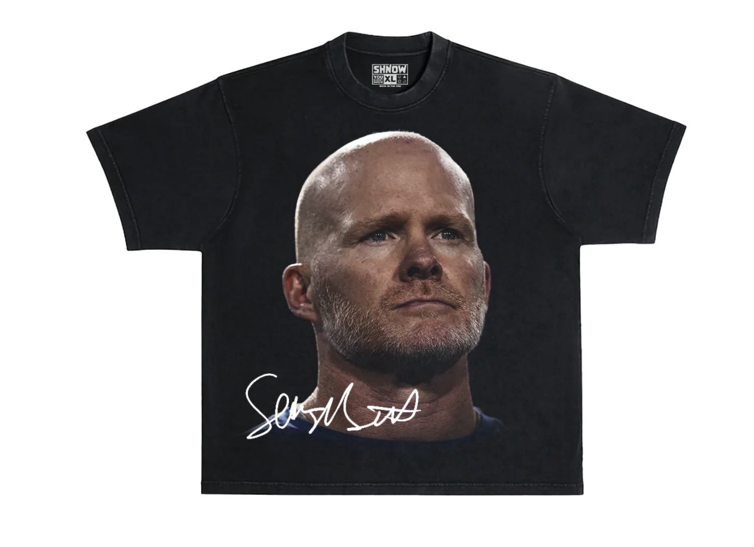 SHNOW Coach McDermott Oversized Heavyweight Face Tee Black Medium