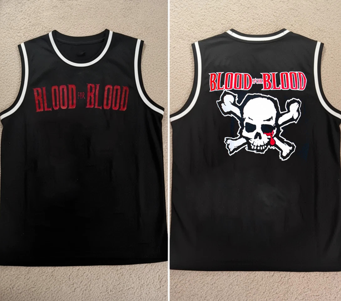 Blood for Blood Basketball Jersey Black Style Men Size S-5XL ED1193
