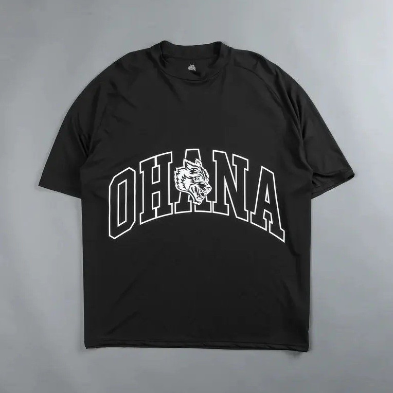 darc sport Men’s OHANA Graphic Print T-Shirt Black Crew Neck Short Sleeve L