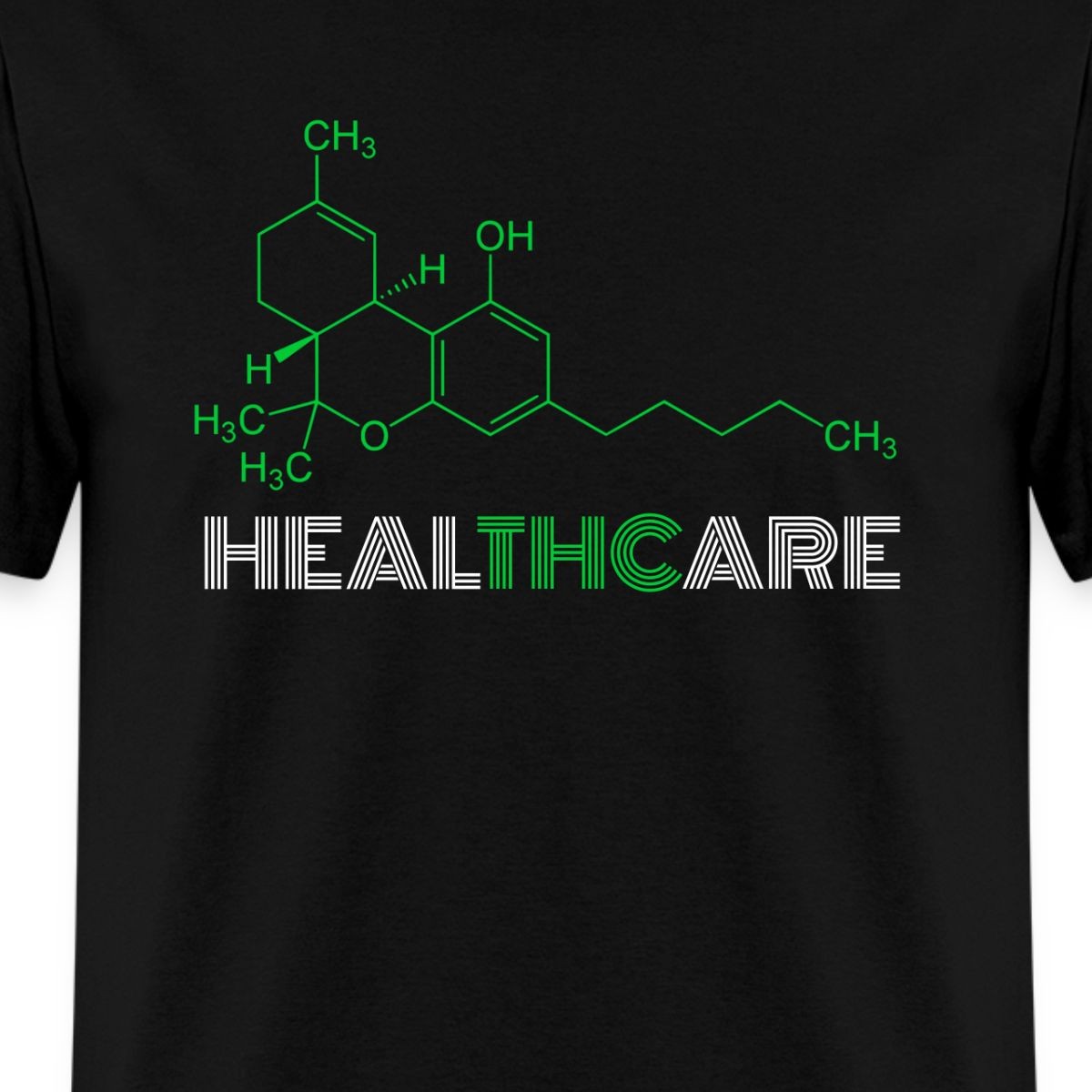 HealTHCare THC Molecule Structure Men’s T-Shirt