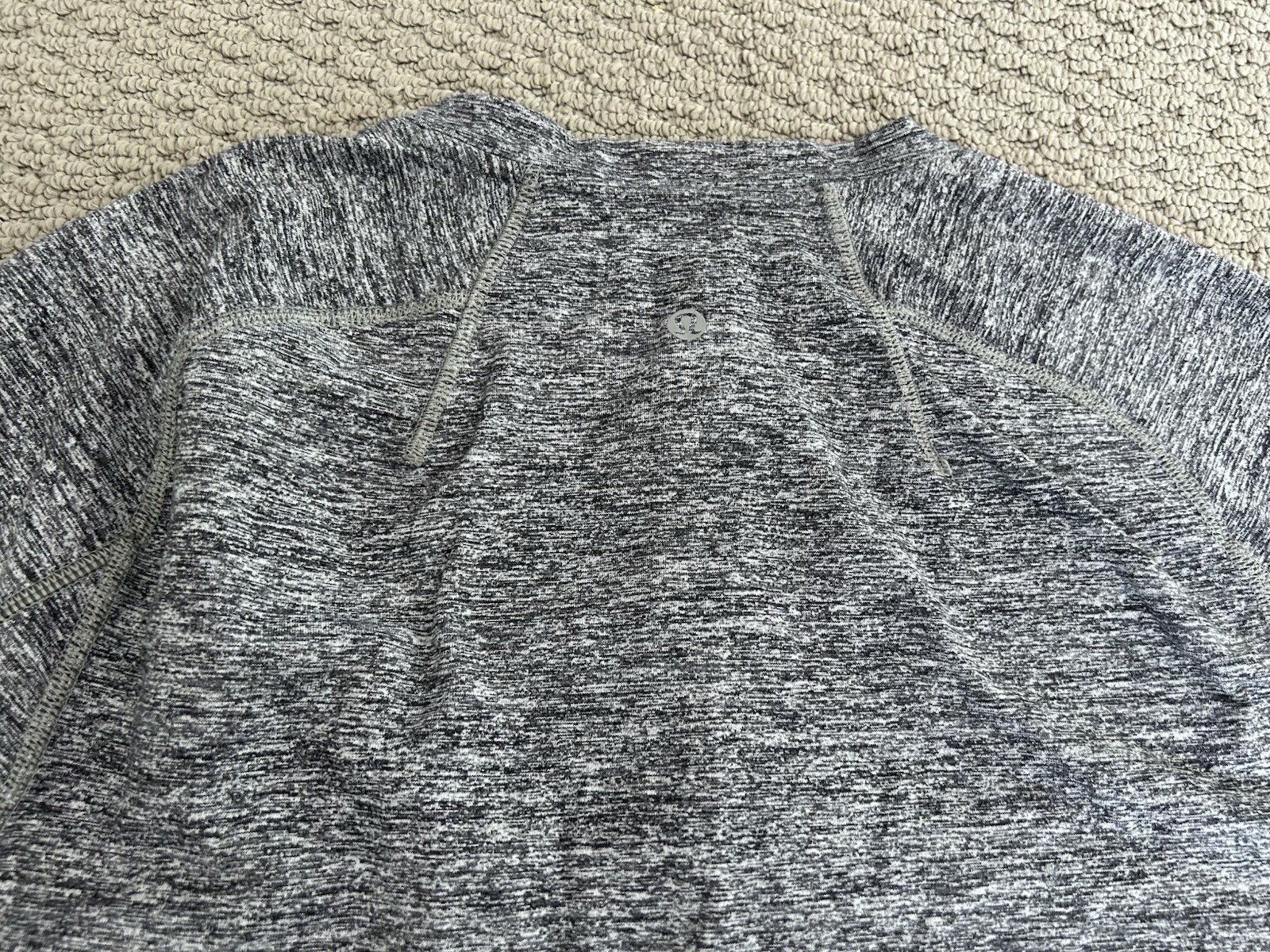 Lululemon Surge Long Sleeve Henley Space Dye Camo Black Dark Slate Size Small