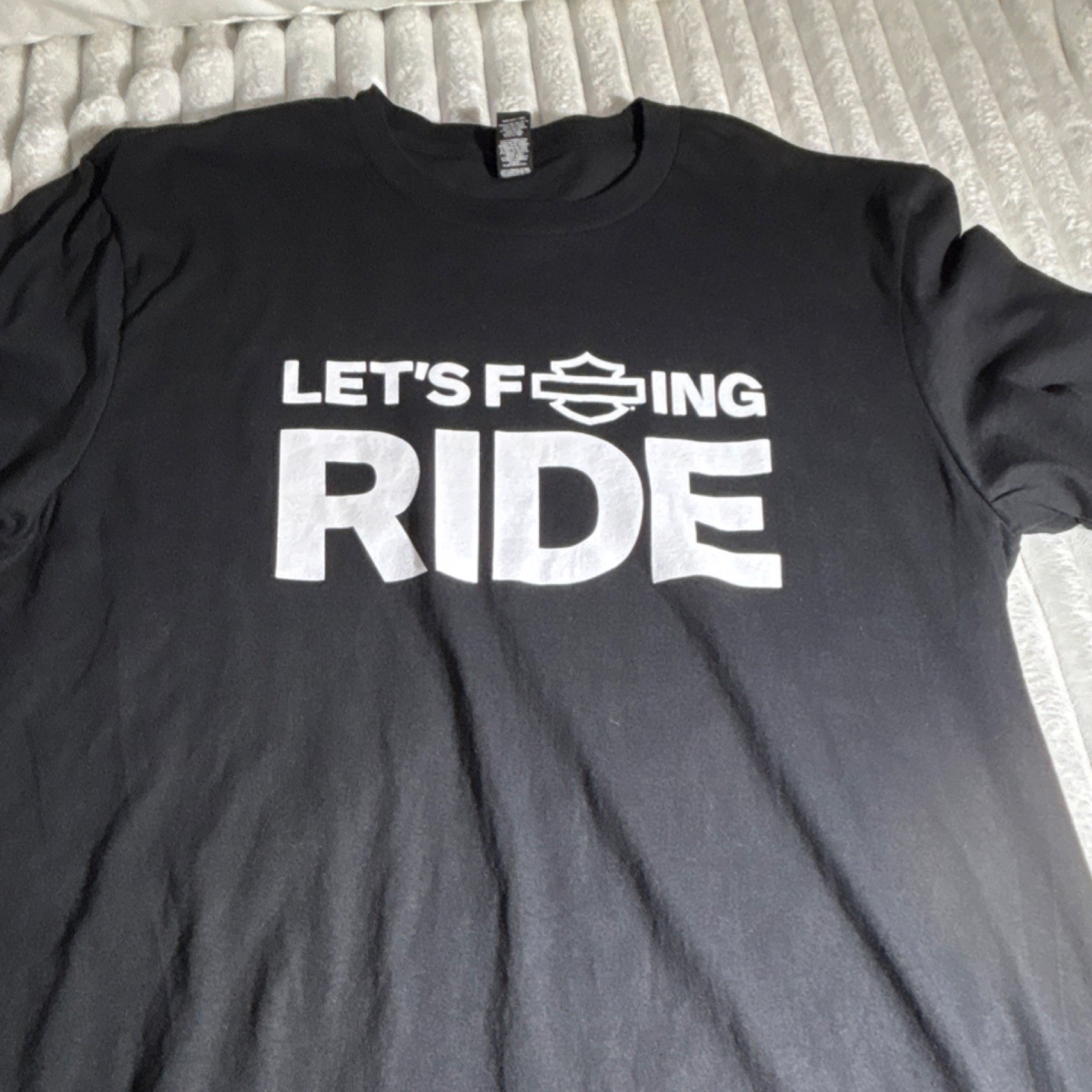 District The Concert Tee Let’s F*ing Ride Graphic Black L Short Sleeve T-Shirt