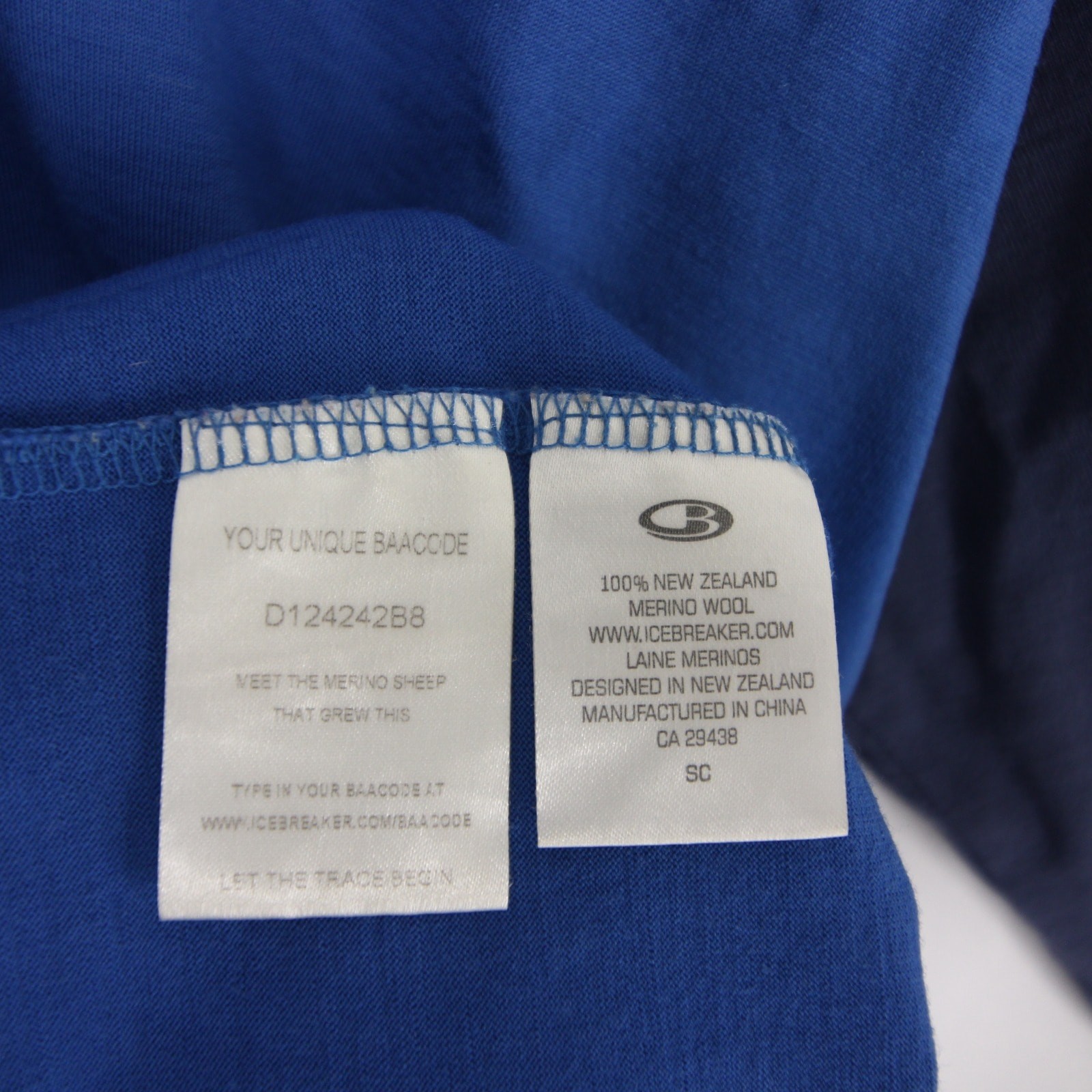 Icebreaker Superfinelite Shirt Mens L Blue Colorblock Raglan Long Sleeve Merino