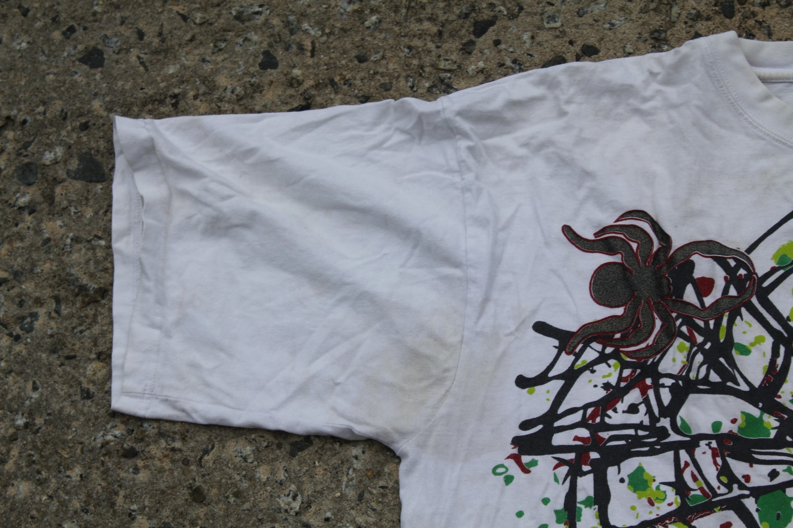 Metal Jeans Clothing Tshirt Spiders Spiderweb White (discoloration) Size 3XL Men