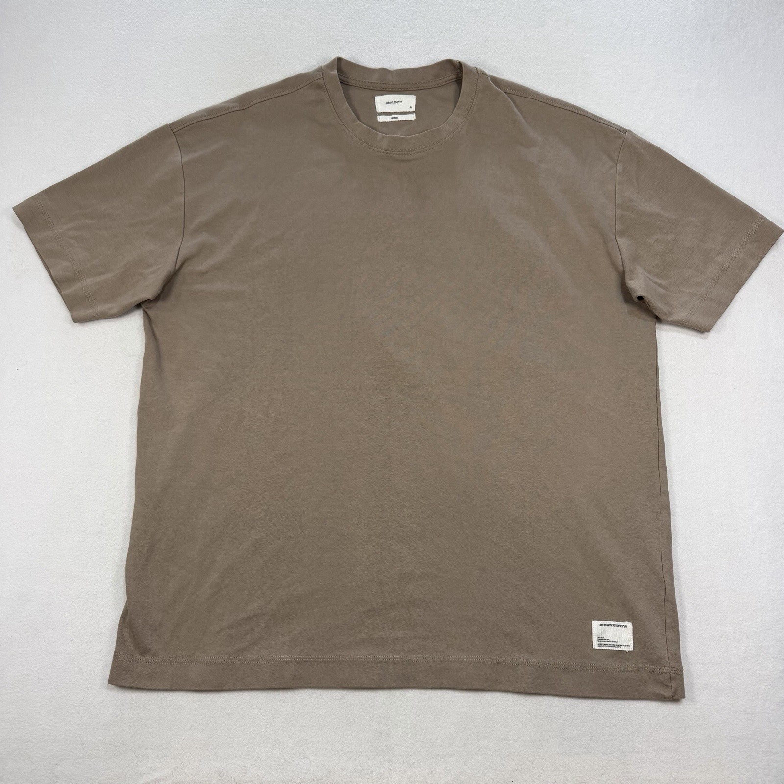 Public Supply Oversized Heavyweight Knit Mens XL Short Sleeve Beige Tan T Shirt
