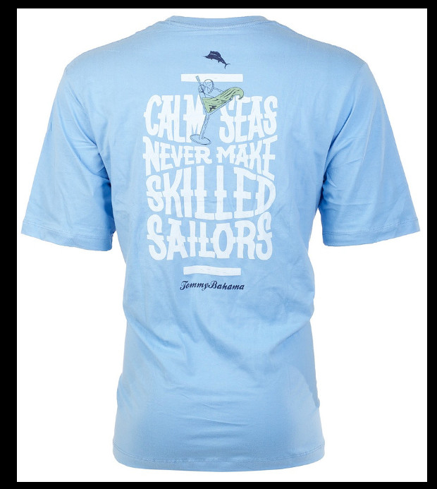 $45 TOMMY BAHAMA Sky Blue CALM SEAS Relaxed Fit Short Sleeve T-shirt NWT