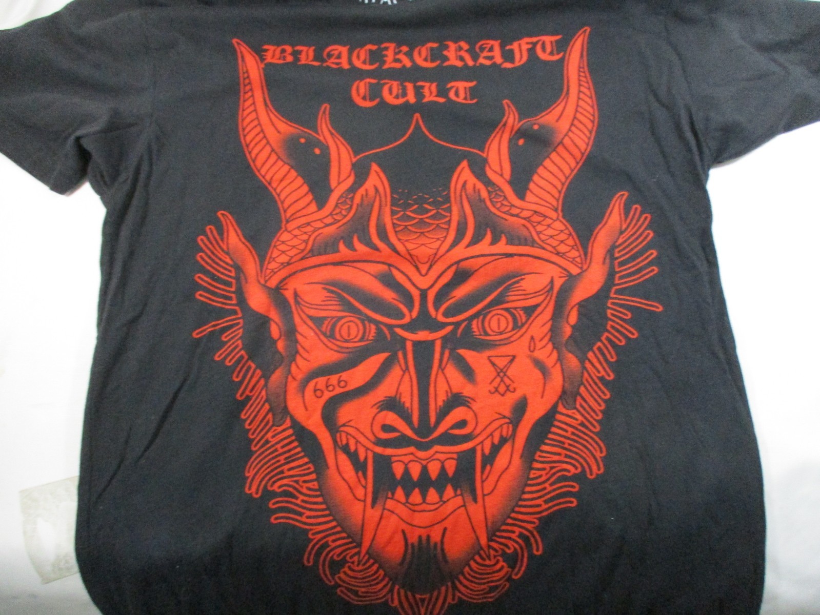 Black Craft Cult Horned Devil Black Graphic Goth T-Shirt Men’s M