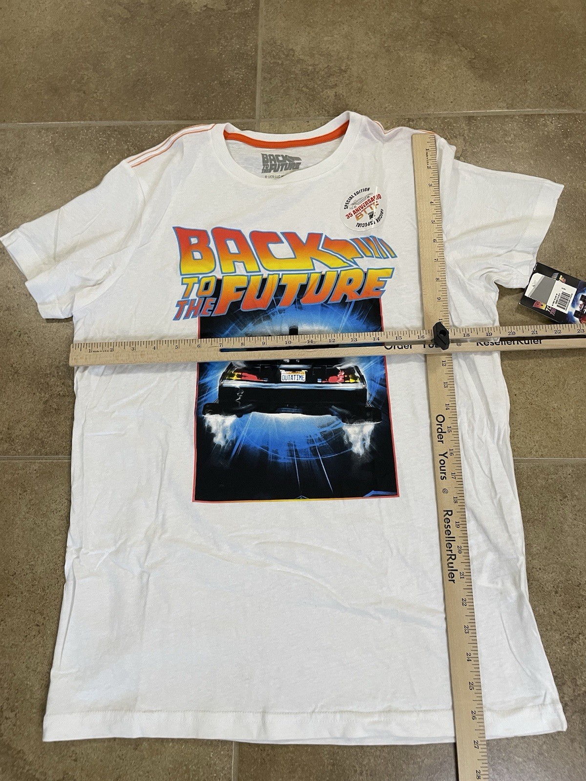 NWT Back To The Future 35th Anniversary Mens Sz M Unisex White T-Shirt