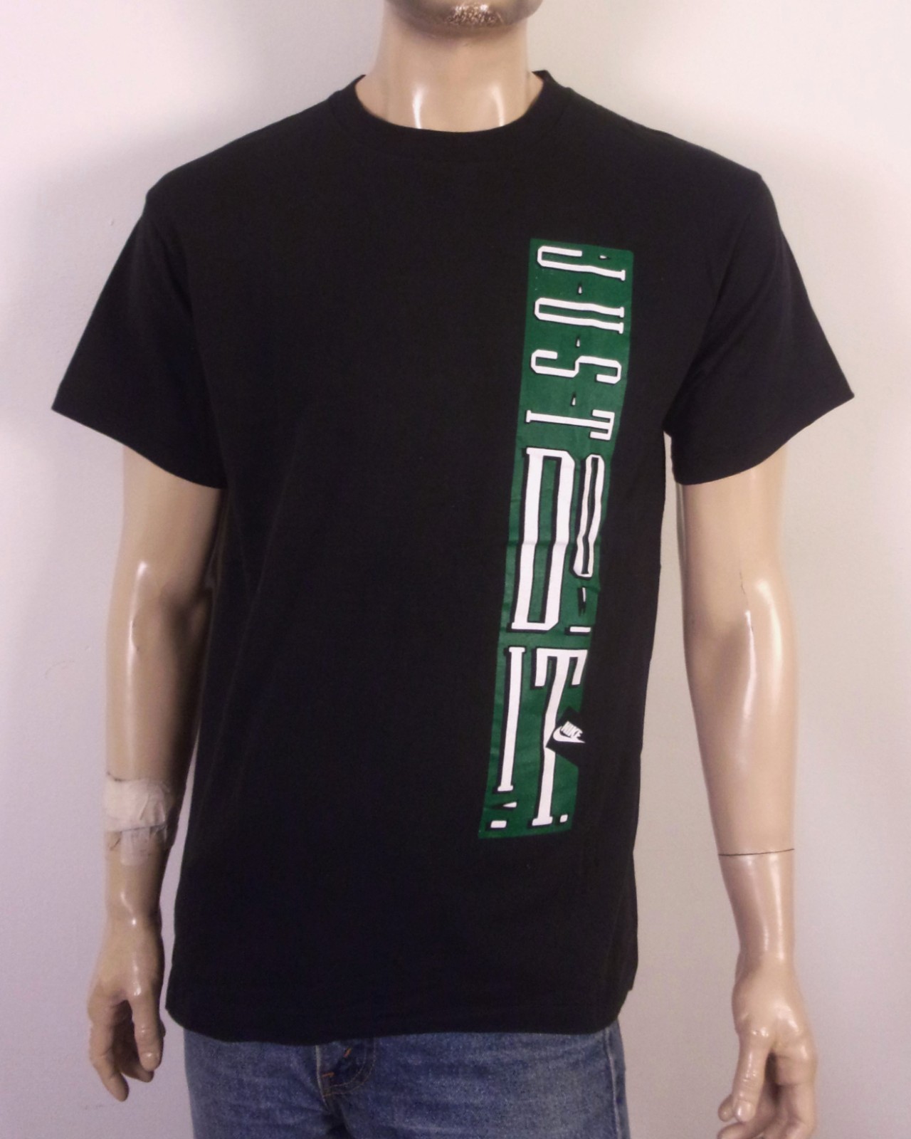 vintage 80s 90s Nike Just Do It T-Shirt Gray Tag Colorblock single stitch USA L
