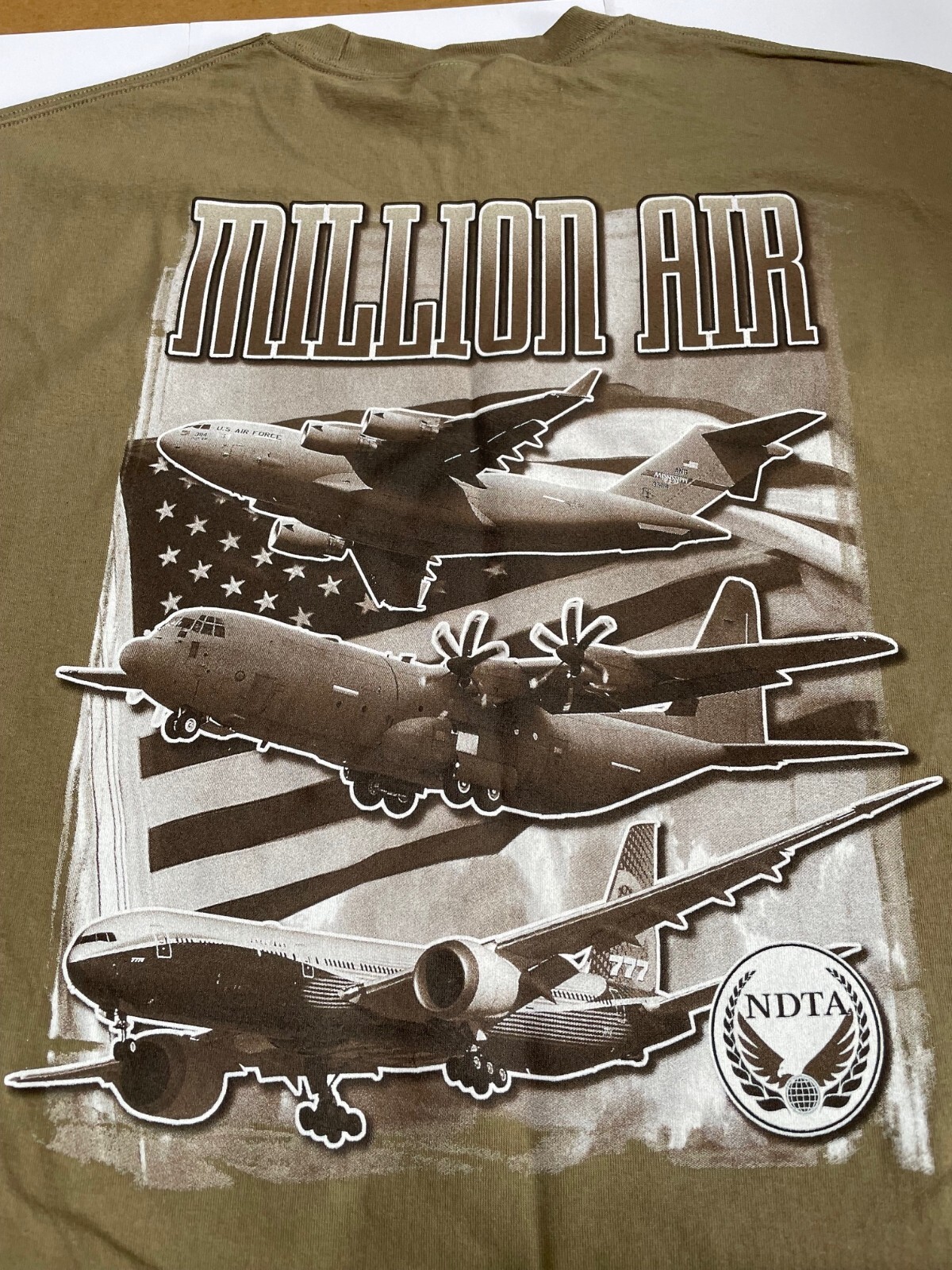 MILLION AIR Freeman Holdings Group NDTA USAF Military Plane T-Shirt XL