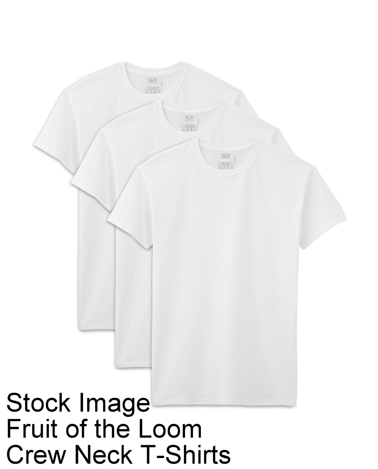 5 White Small S 34-36 Inch Crew Neck T-Shirts Fruit Of The Loom C / P 86-91 CM