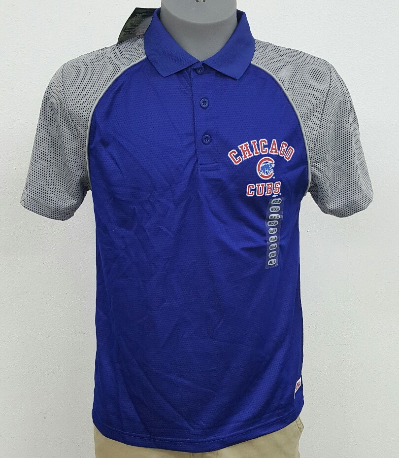 Stitches Athletic MLB Genuine Merch Chicago Cubs Men’s Polo Shirt NWT S M L XL