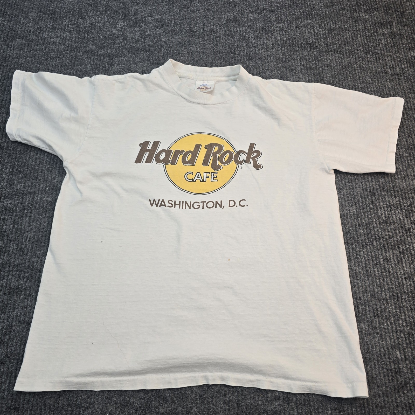 Hard Rock Cafe T Shirt Washington DC White Medium Vintage USA Single Stitch