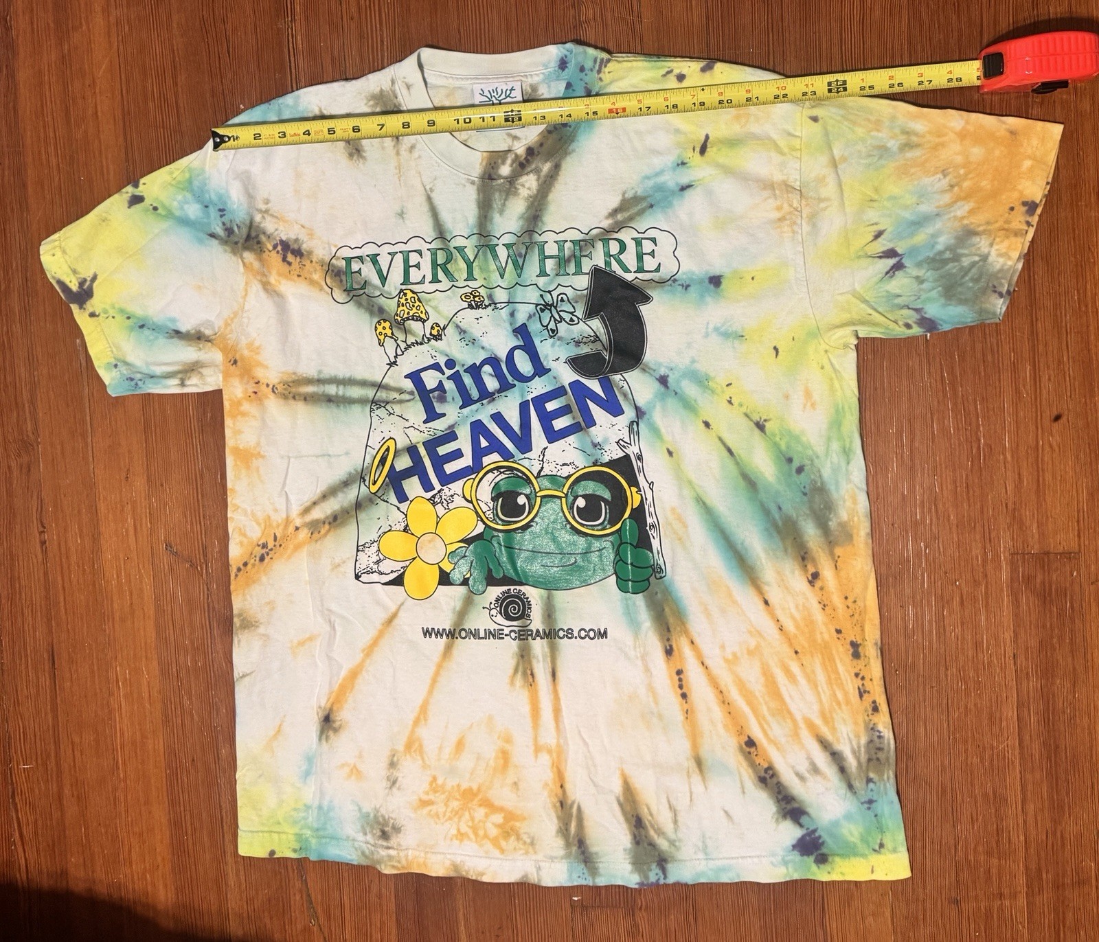 Online Ceramics Tie Dye Find Heaven Everywhere Frog T Shirt XXL OOP Authentic