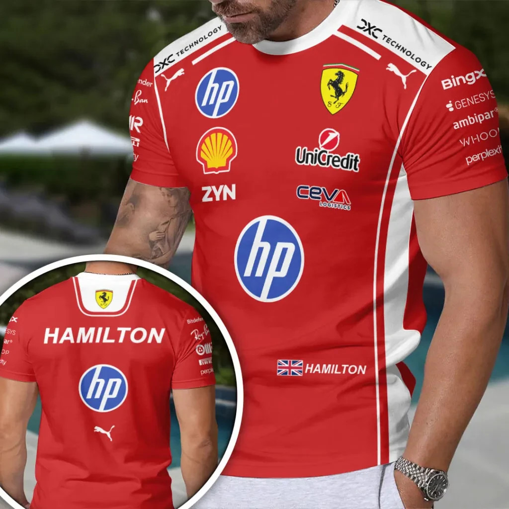 Scuderias Ferraris x Lewis Hamiltons Formula F1 Racing Team 2026 3D T-Shirt