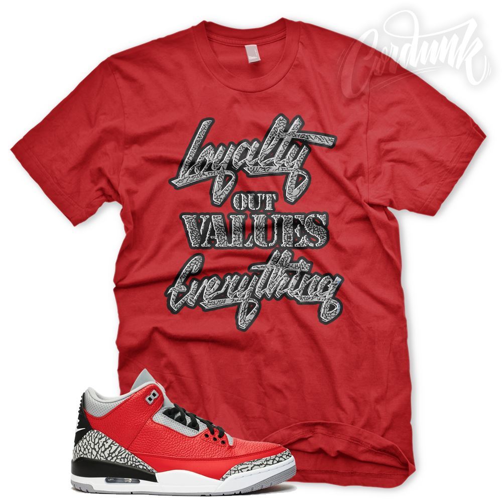 New “LOYALTY” T Shirt for J1 3 Cement White Black Tinker Gray Red OG