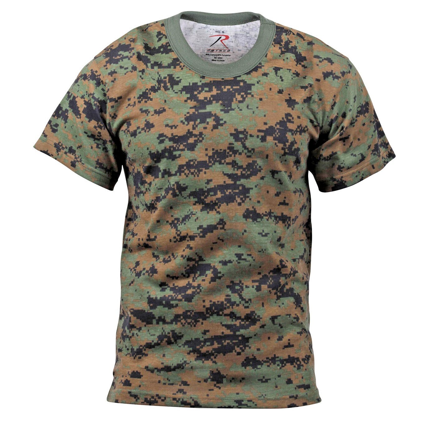 Rothco Mens Woodland Digital Camo Short Sleeve T-Shirt