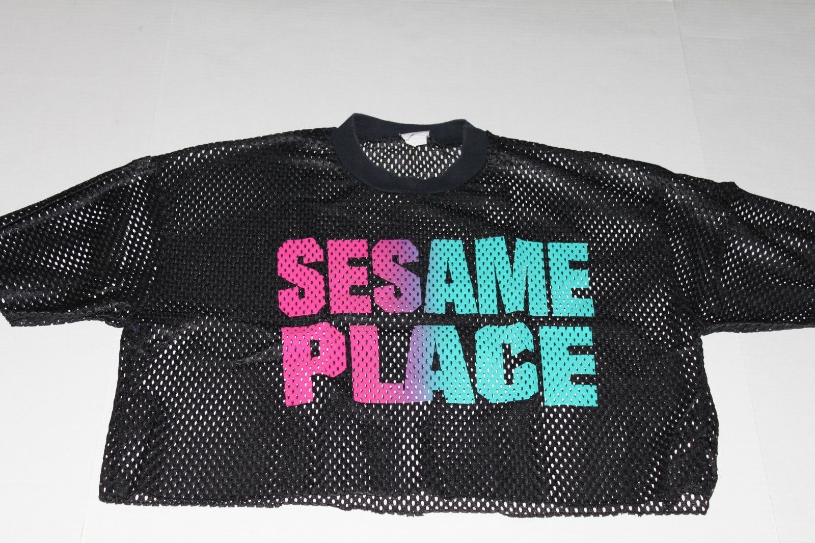 Men’s Black Mesh Crop Top, Sesame Place, Rudman Sportswear, One Size Fits Most