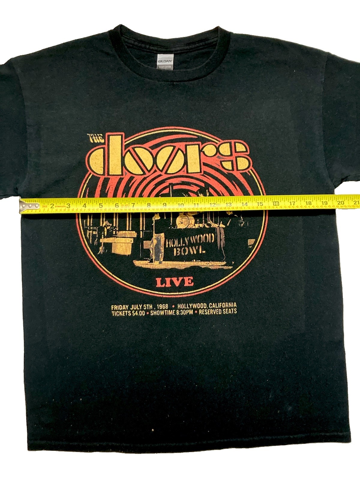 THE DOORS Live July 5, 1968 Hollywood Bowl Retro Adult MEDIUM T-Shirt Tee Cotton