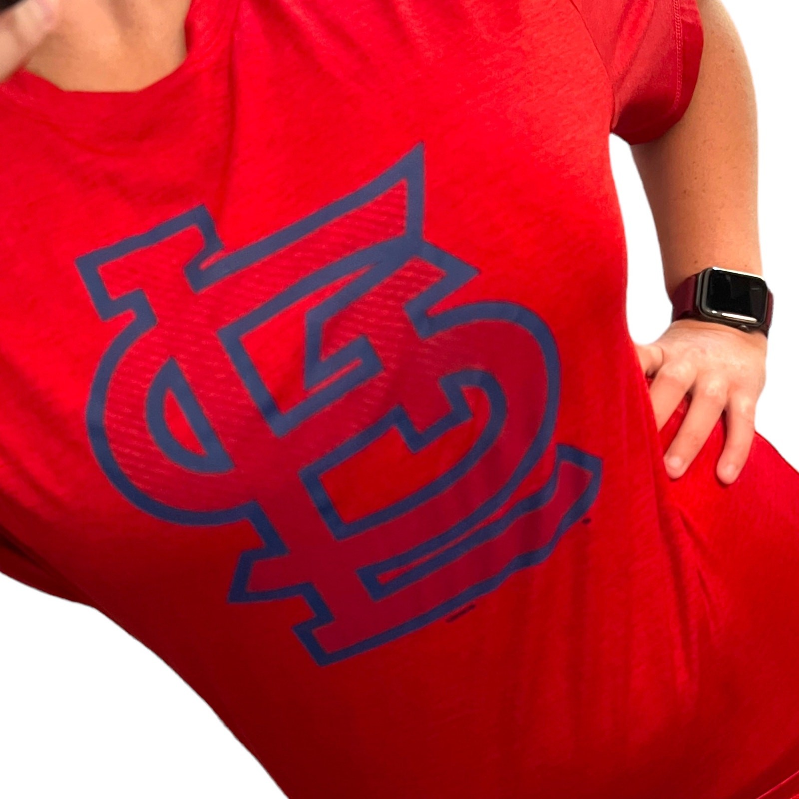 MLB (L) St. Louis Cardinals STL Logo Genuine Merchandise Moisture Wick Tee