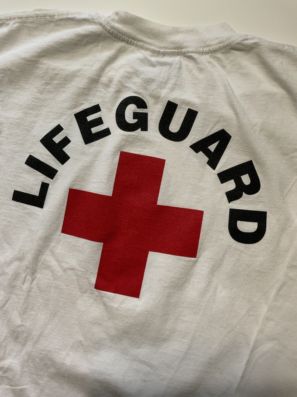 Calabasas Aquatic Staff City Lifeguard Swimming White Graphic L/S T-Shirt Sz. M