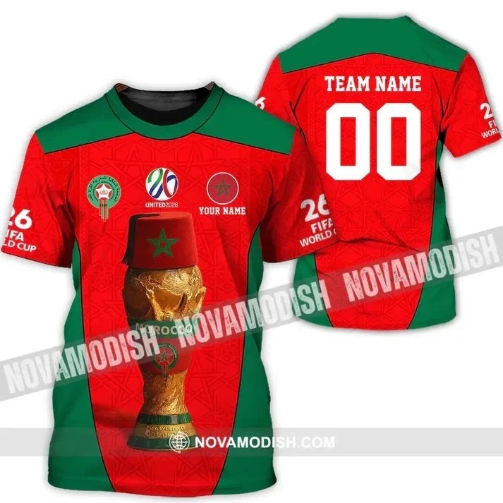 Unisex Shirt – Custom Morocco World Cup 2026 3D Unisex Shirt S-5XL WA5897