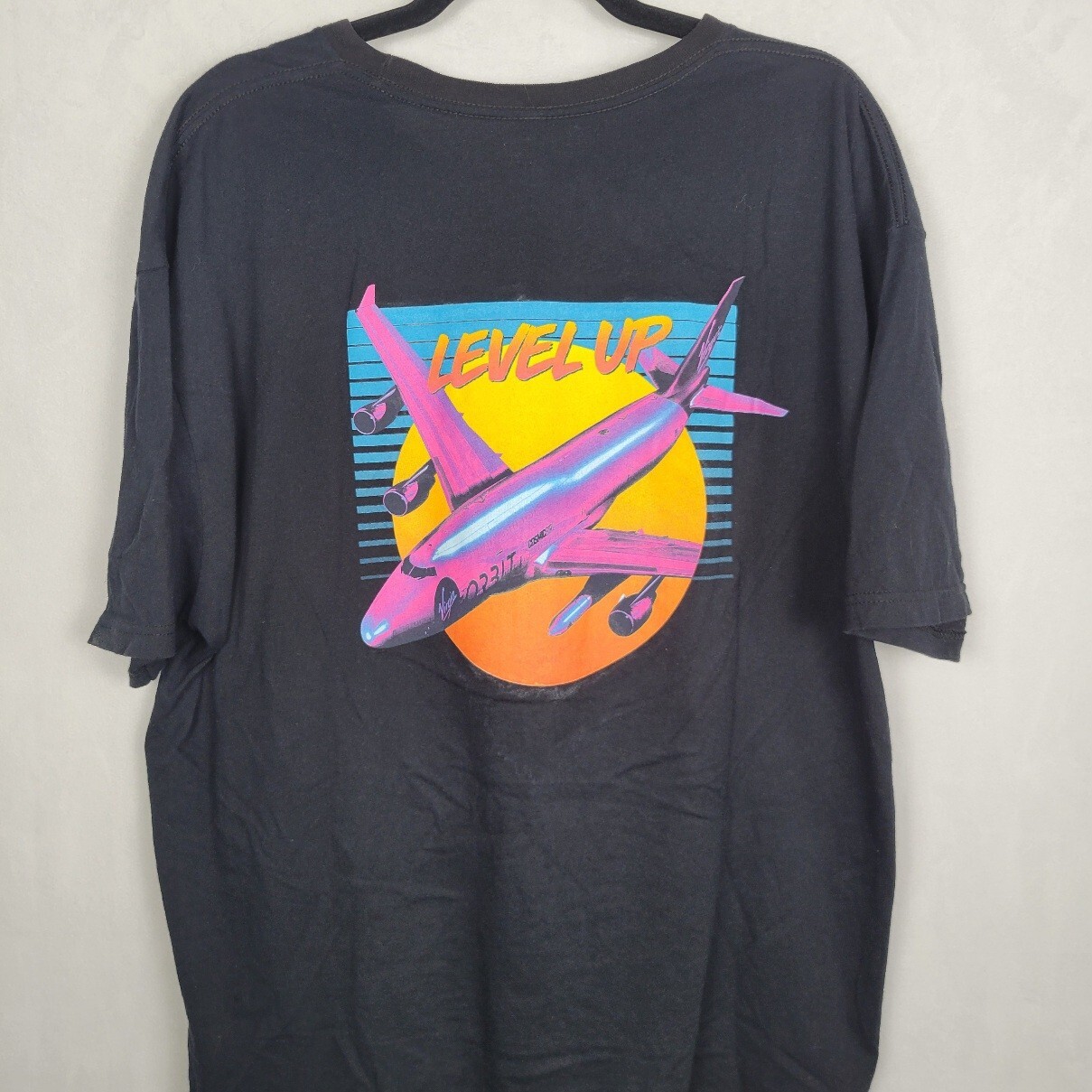 VIRGIN ORBIT Space Program T Shirt Black Men’s XXL Double Sided Boost Level Up