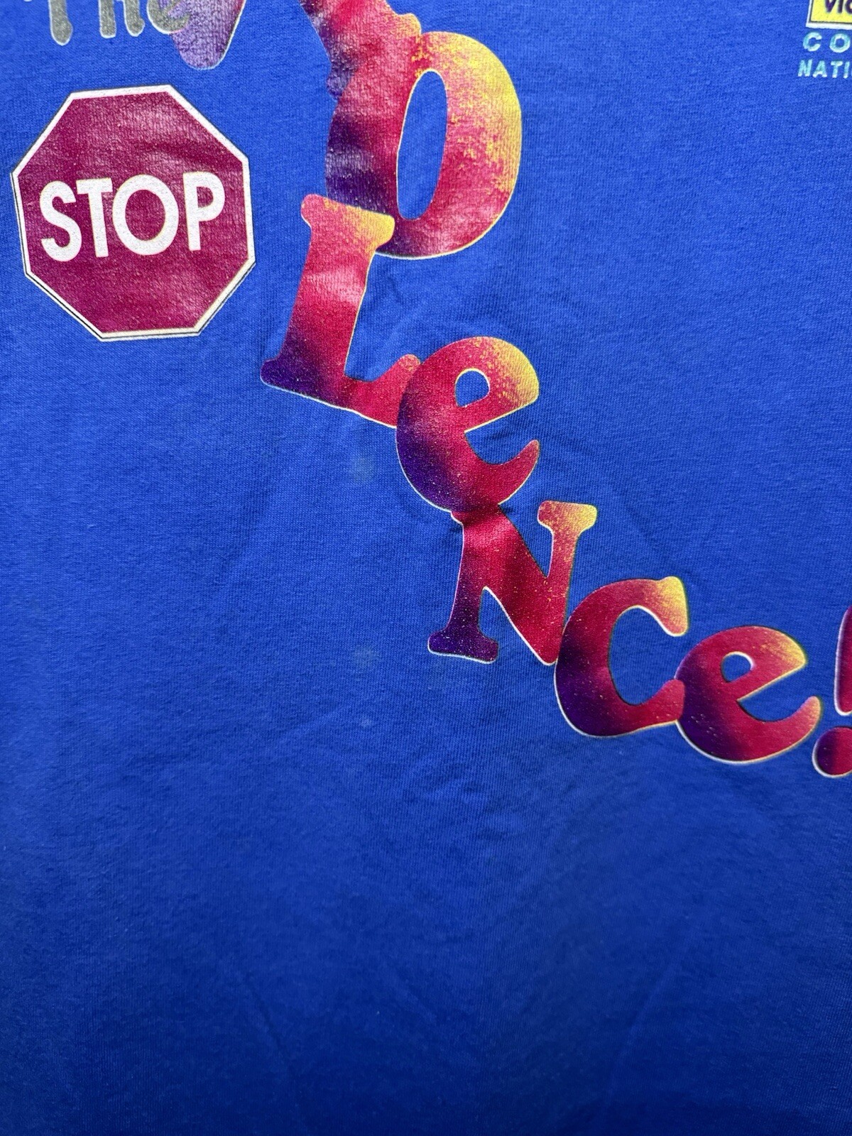 Vintage From Hatred To Healing Stop The Violence National T-Shirt 2XL Blue