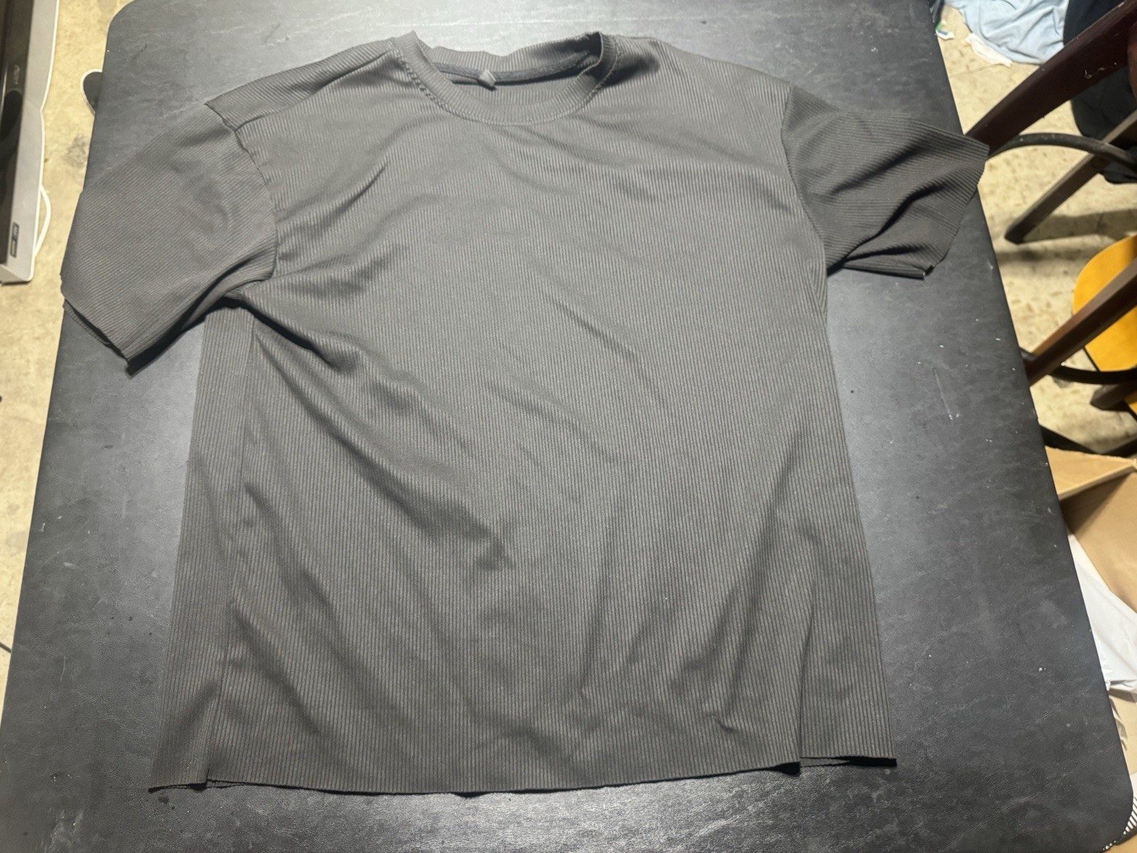 Black ribbed tee, Size L #ribbed #tee