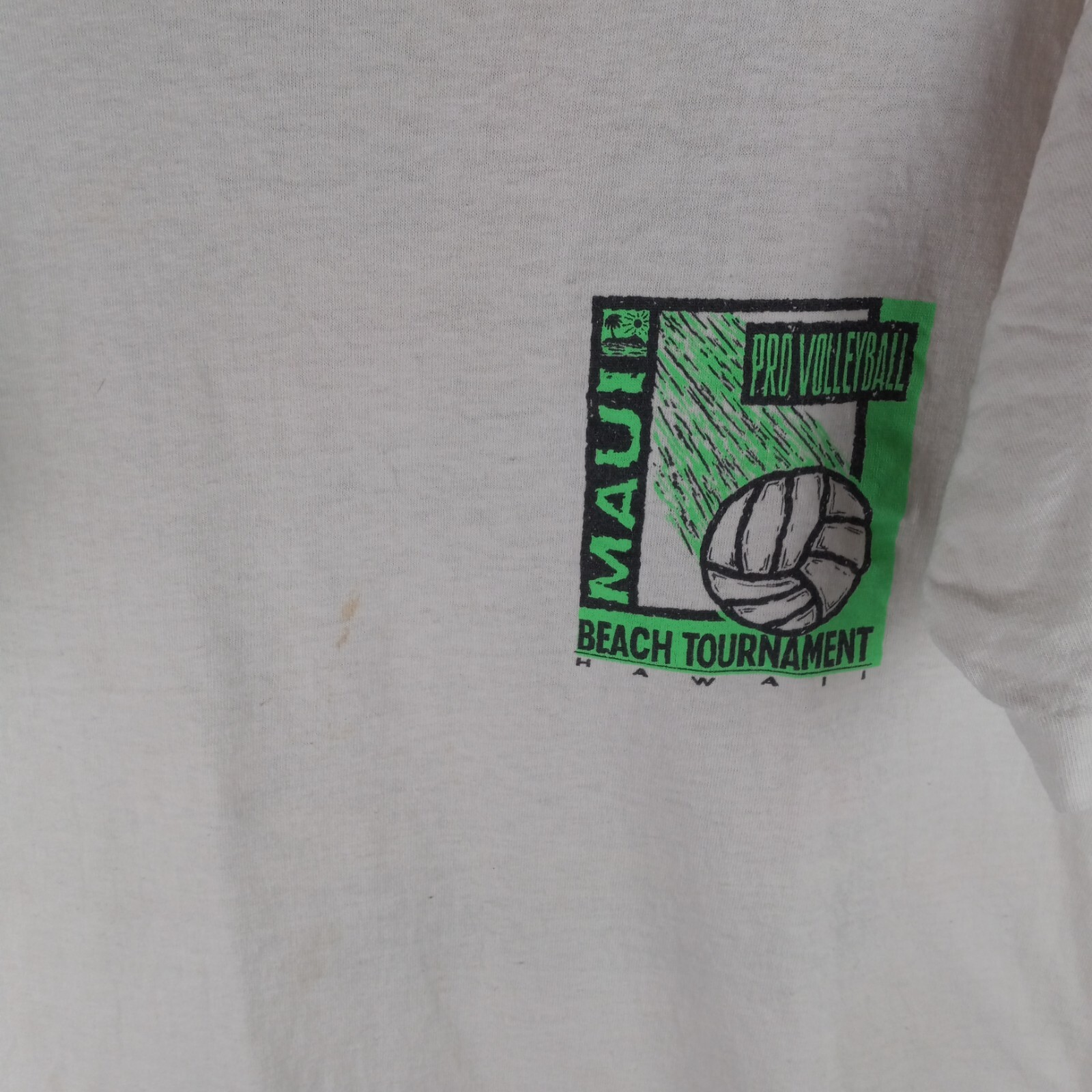 Vintage 90s Maui Beach Volleyball Tournament Double Sided Hawaii Mens Shirt Sz L