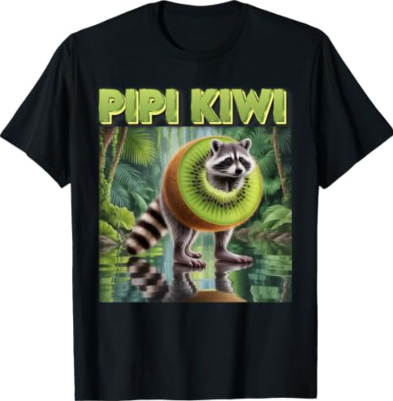 Pipi Kiwi Character Raccoon Kiwi Italian Brainrot Unisex T-Shirt