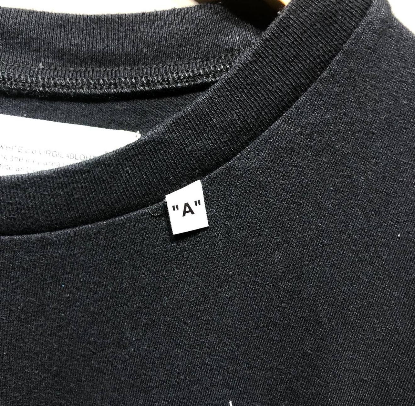 Off-White c/o Virgil Abloh Blue Lightning Arrow Graphic Tee Black Size L 2013