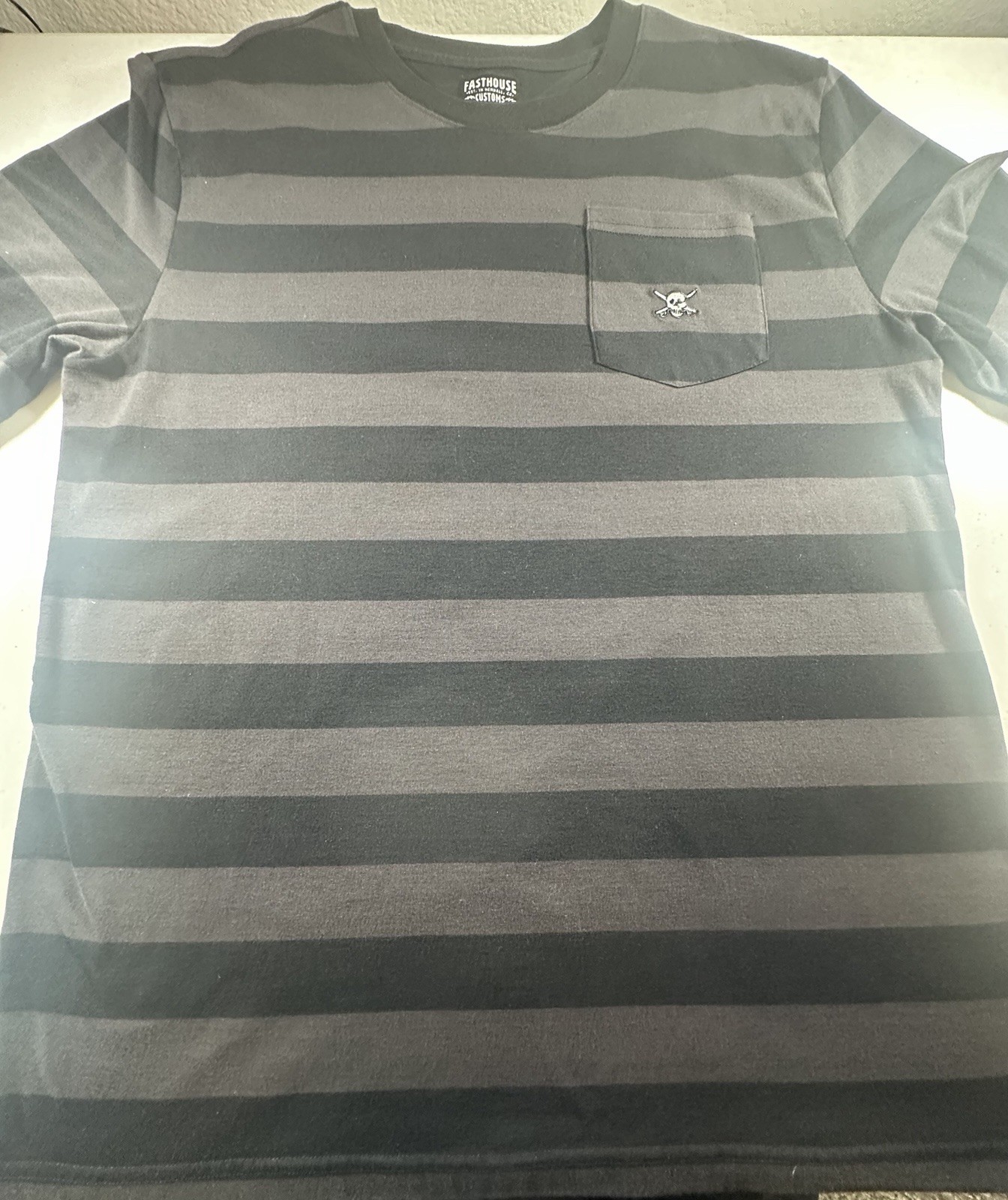 Fasthouse Men’s Striped T Shirt XL Moto