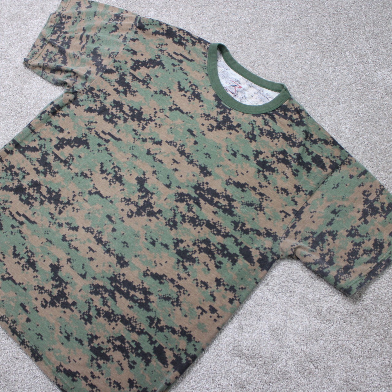 ROTHCO Shirt Men 2XL XXL Green Camo Camoflauge Cotton/Poly Short Sleeve Pullover